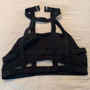 Black strappy underboob bikini top